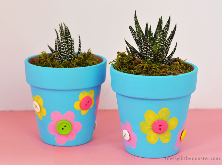spring craft paint flower planter